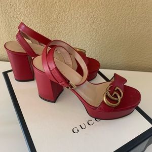 Gucci Marmont 55 Platform Sandal Heels